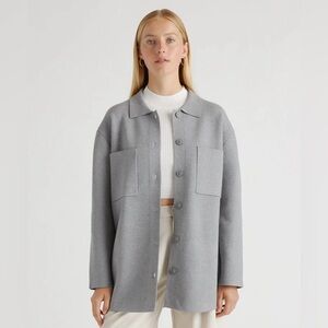 NWT Quince Eco-Knit Milano Stitch Oversized Shirt Jacket